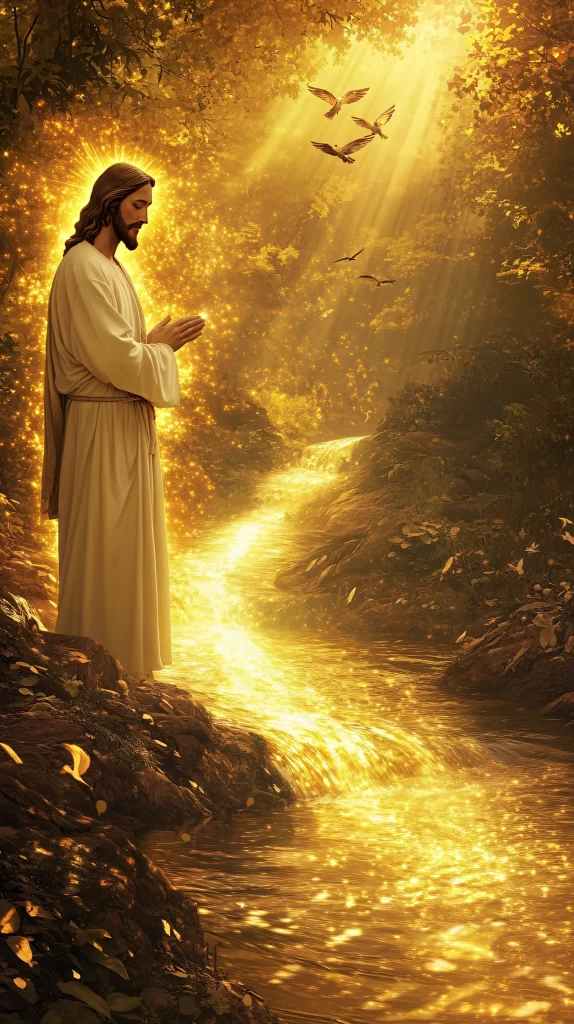 Prayer Golden Light Water Birds