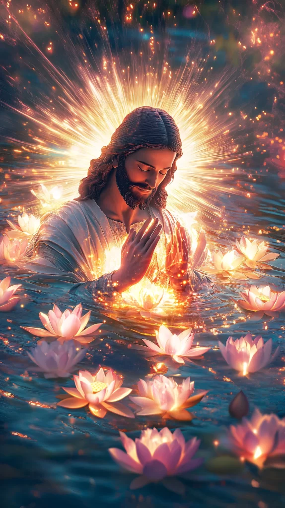 Prayer Golden Light Water Lotus