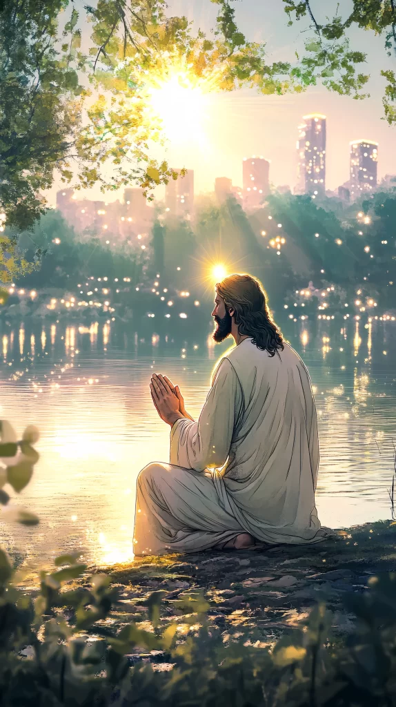 Prayer Golden Light Water Sky 574