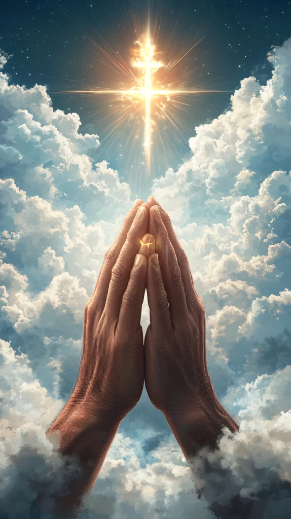 Prayer Light Blue Sky Clouds