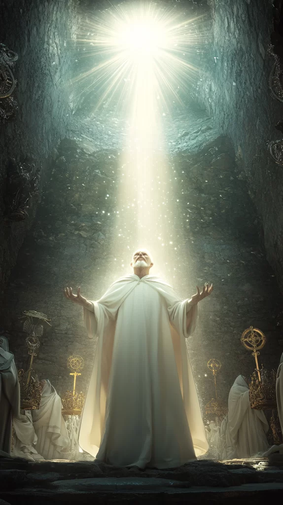 Prayer Light White Robes Celestial