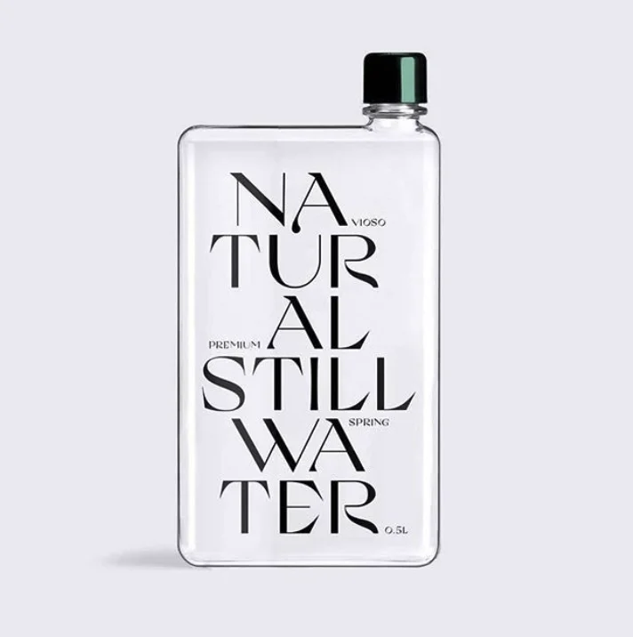 Premium Still Water Bottle Transparent Black Cap