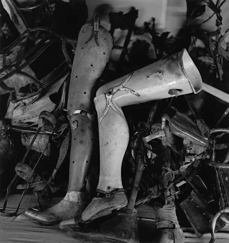 Prosthetics Mechanical Legs Black and White High Contrast Mysterious