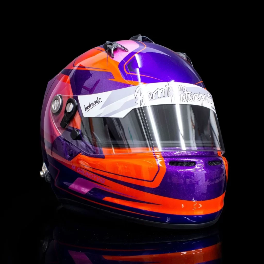 Purple Orange Pink Racing helmade Helmet Motorcycle