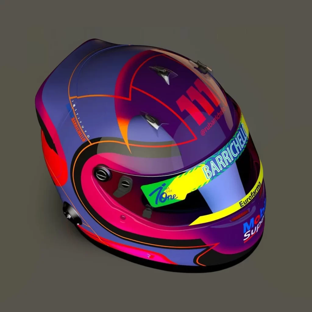Purple Red Yellow Racing Helmet Motorcycle