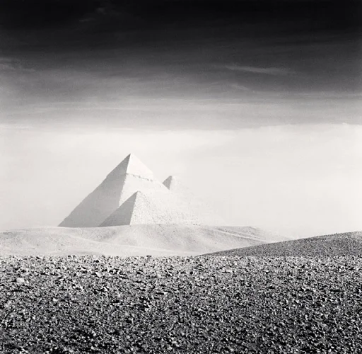 Pyramids Desert Foggy Dramatic Atmospheric Monument
