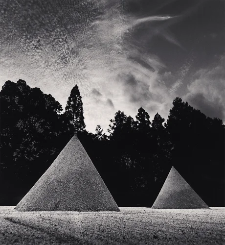 Pyramids Silhouetted Trees Dramatic High Contrast Landscape