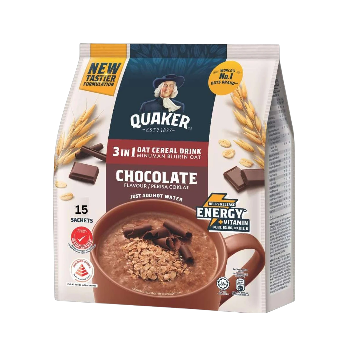 Quaker Oat Cereal Drink chocolate flavor bottle packaging