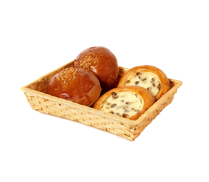 Raisin-filled Brioche Sweet Glazed Nutty Basket