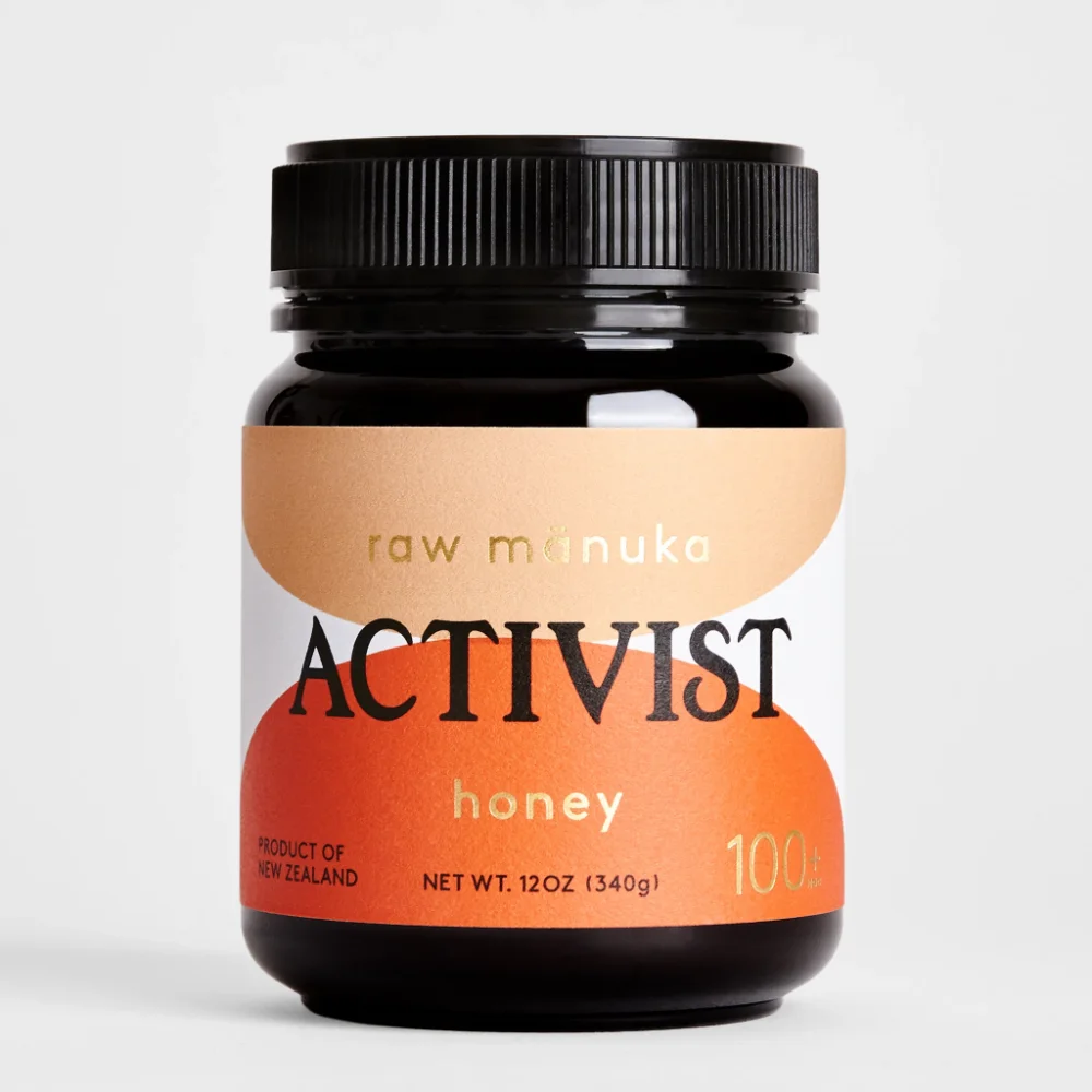 Raw Manuka Honey Jar Orange Minimalist Food