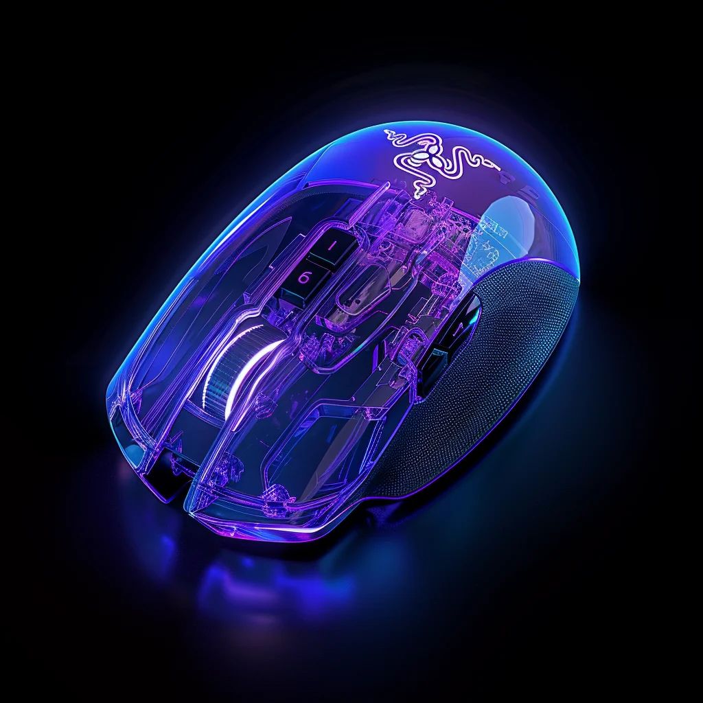 Razer structure 3D mouse transparent blue