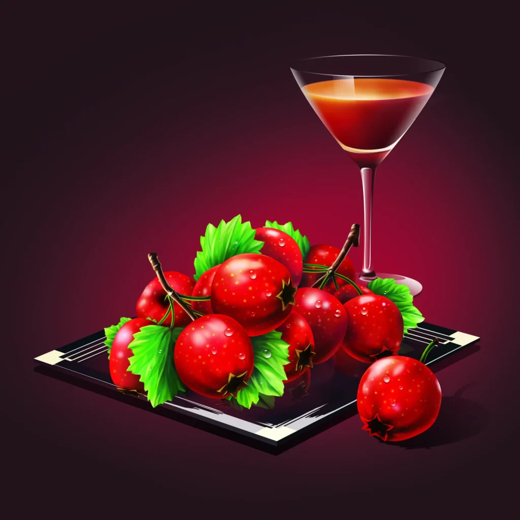 Red Berries Glass Wine Beverage