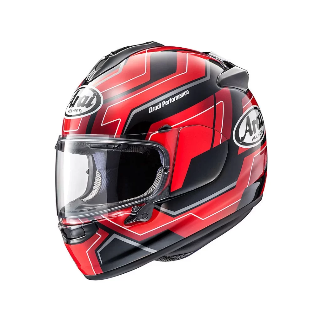 Red Black Geometric Arai Helmet Motorcycle