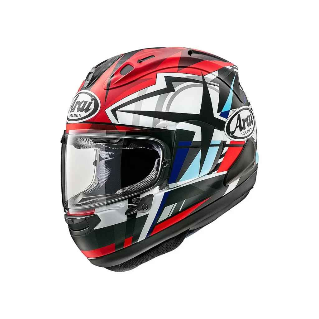 Red Black Geometric Arai Helmet Front Motorcycle