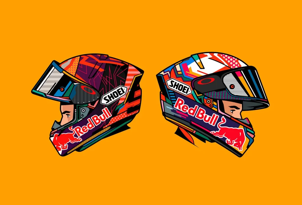 Red Black Geometric Red SHOEI Helmet Motorcycle