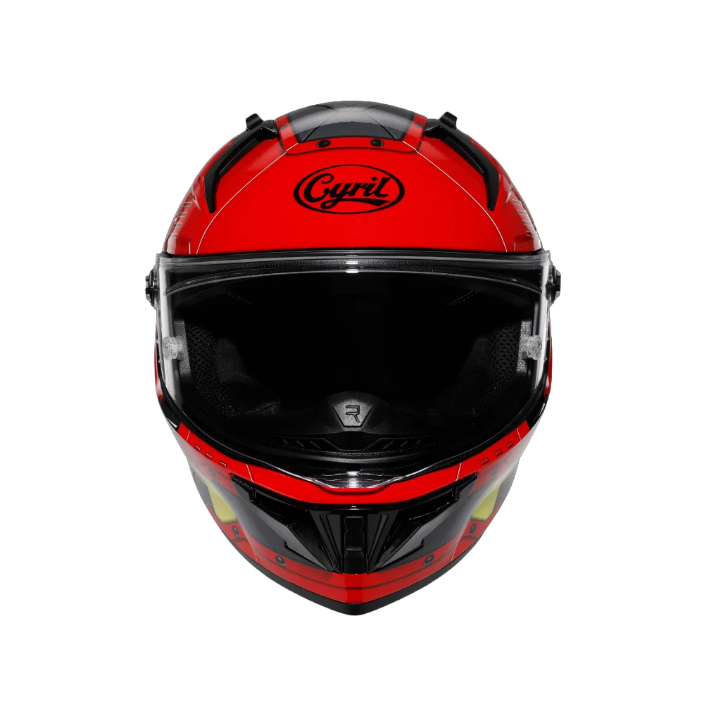 Red Black Cyril Helmet Front Motorcycle