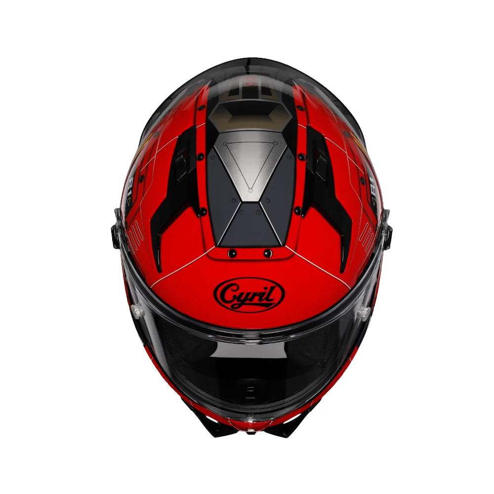 Red Black Cyril Helmet Side Motorcycle