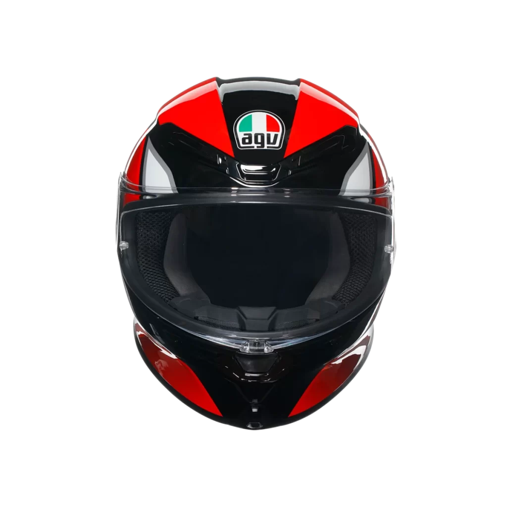 Red Black Motorcycle AGV Helmet Glossy Italian