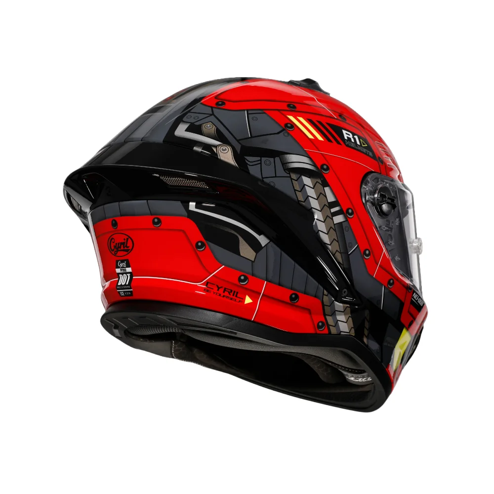 Red Black Tech Cyril Helmet Motorcycle