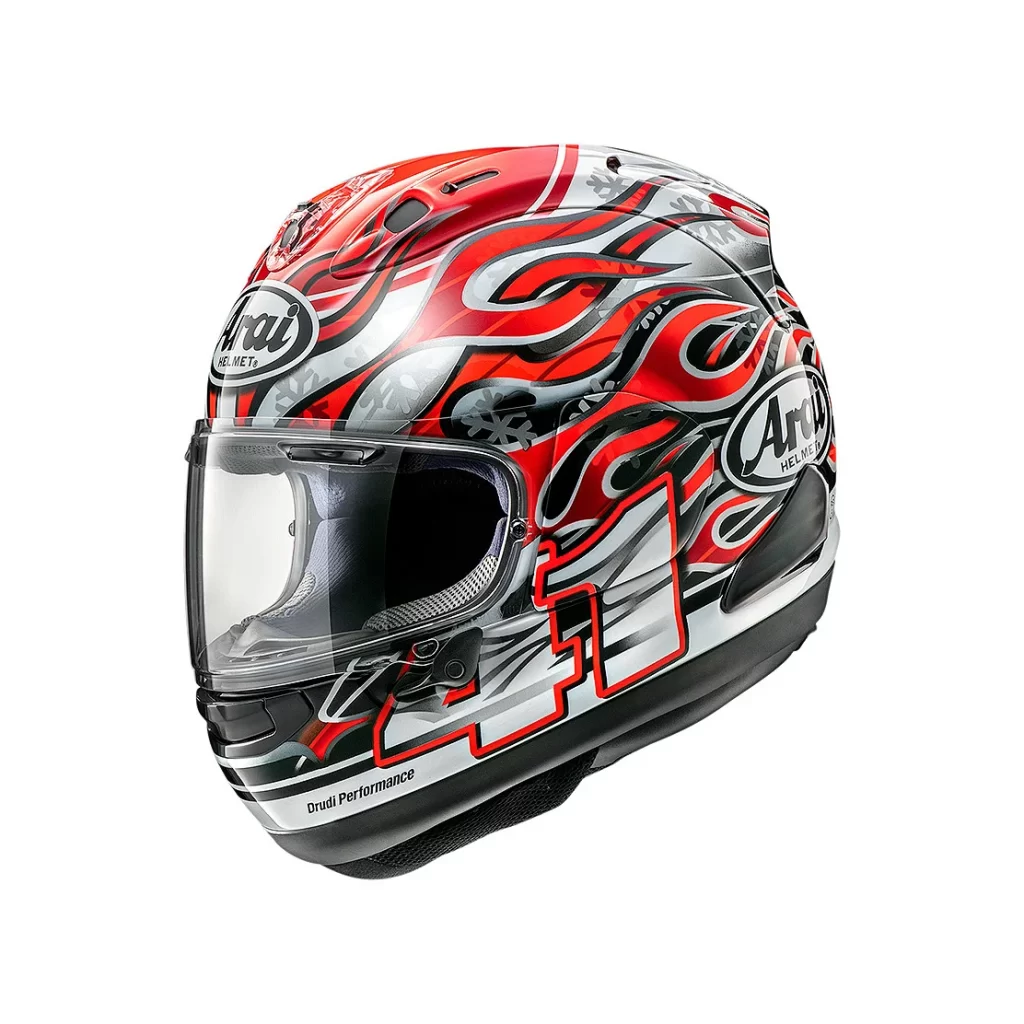 Red Black White Flames Arai Helmet Motorcycle