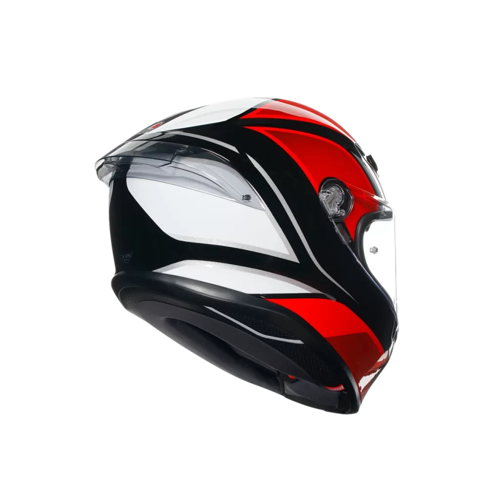 Red Black White Helmet Three Quarter