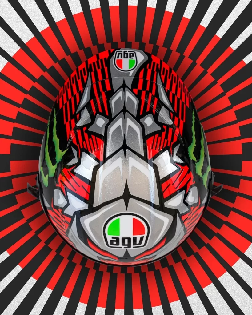 Red Black White Monster AGV Helmet Motorcycle