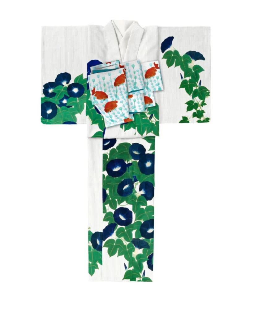 Red Green Blue Floral Kimono