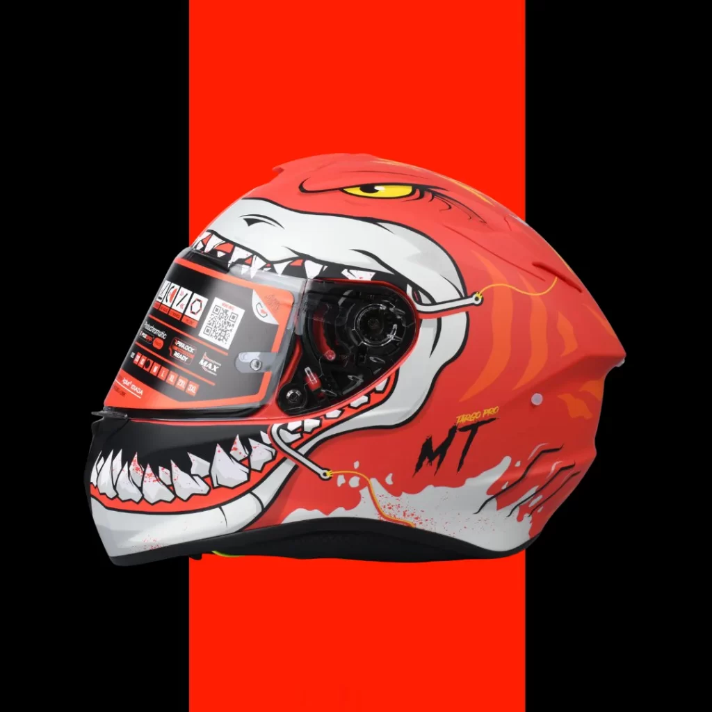 Red Shark Helmet Motorcycle