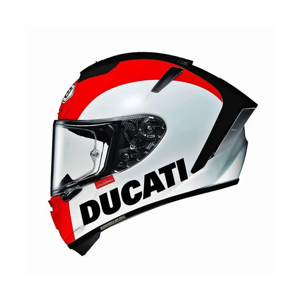 Red White Black Ducati Helmet Motorcycle