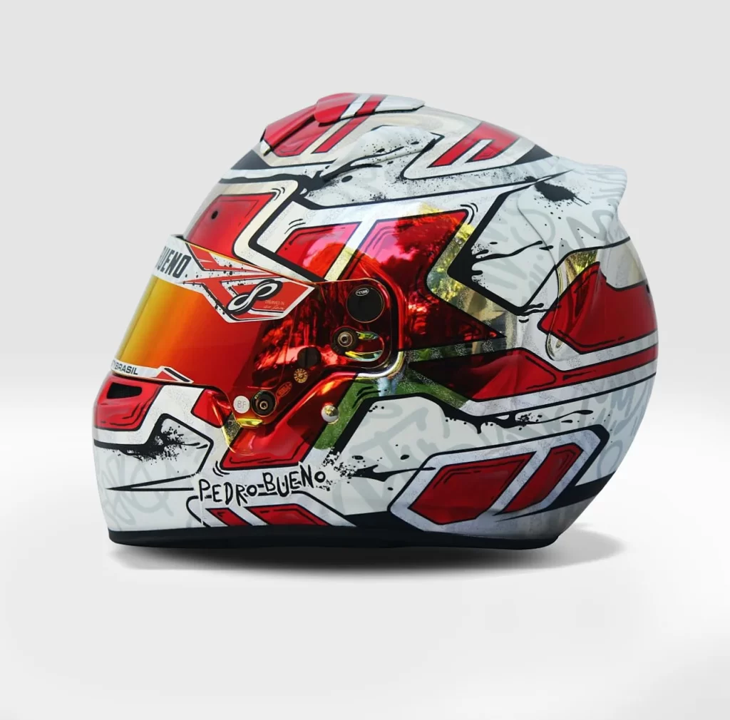 Red White Black Splatter AGV Helmet Motorcycle