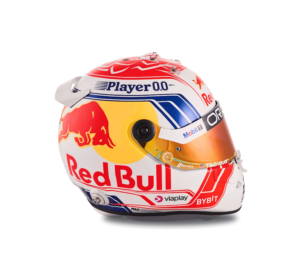 Red White Blue Bull AGV Helmet Motorcycle