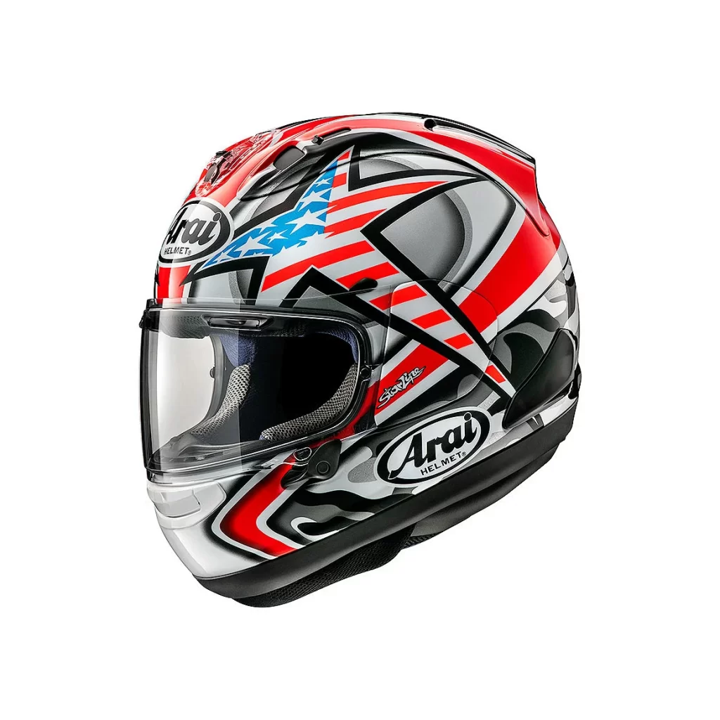 Red White Blue Stars Arai Helmet Motorcycle