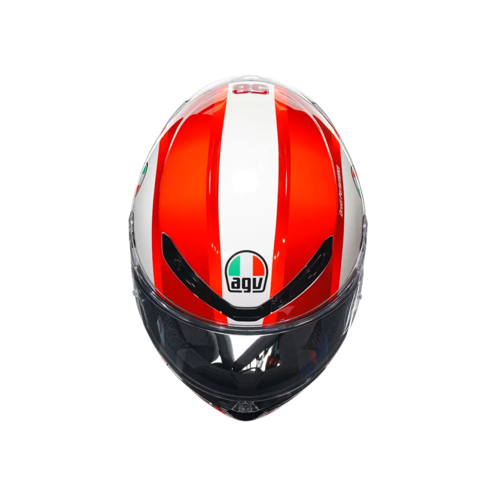 Red White Italian Flag Motorcycle AGV Helmet