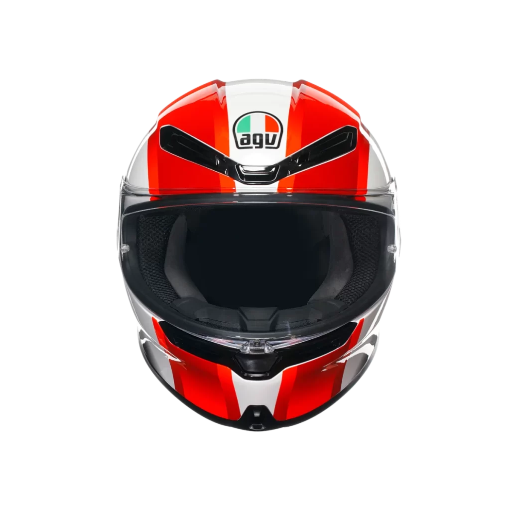 Red White Motorcycle AGV Helmet Italian