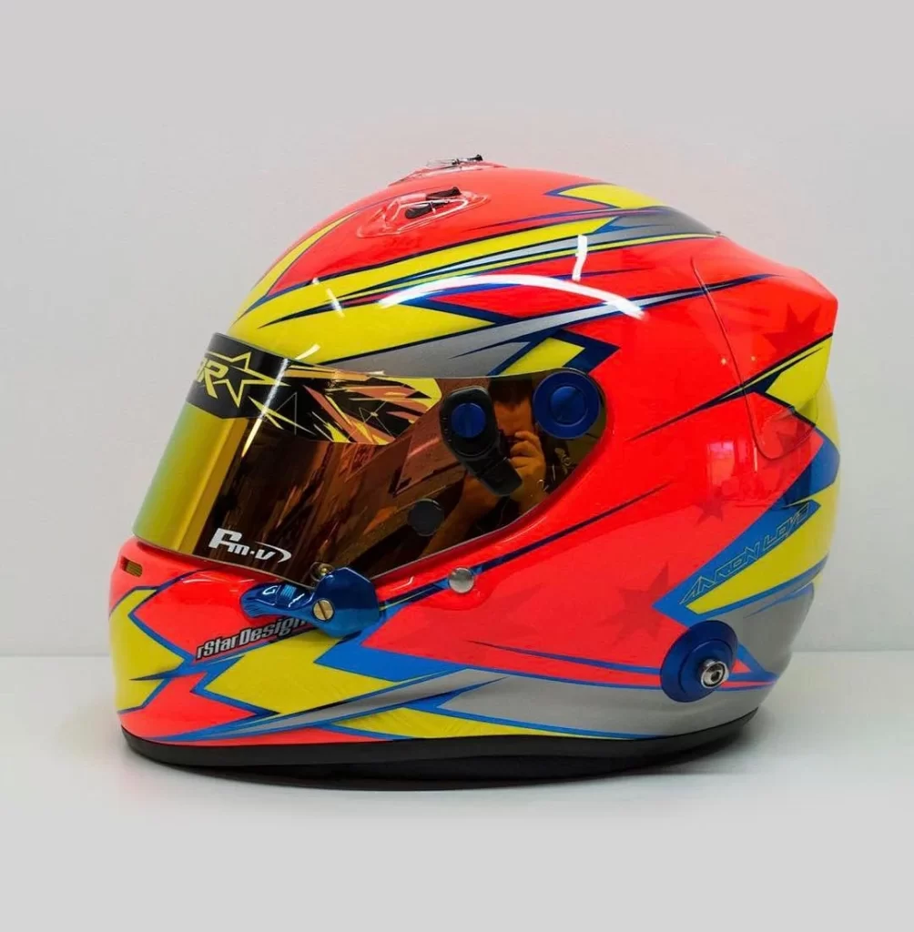 Red Yellow Blue Racing Arai Helmet Motorcycle