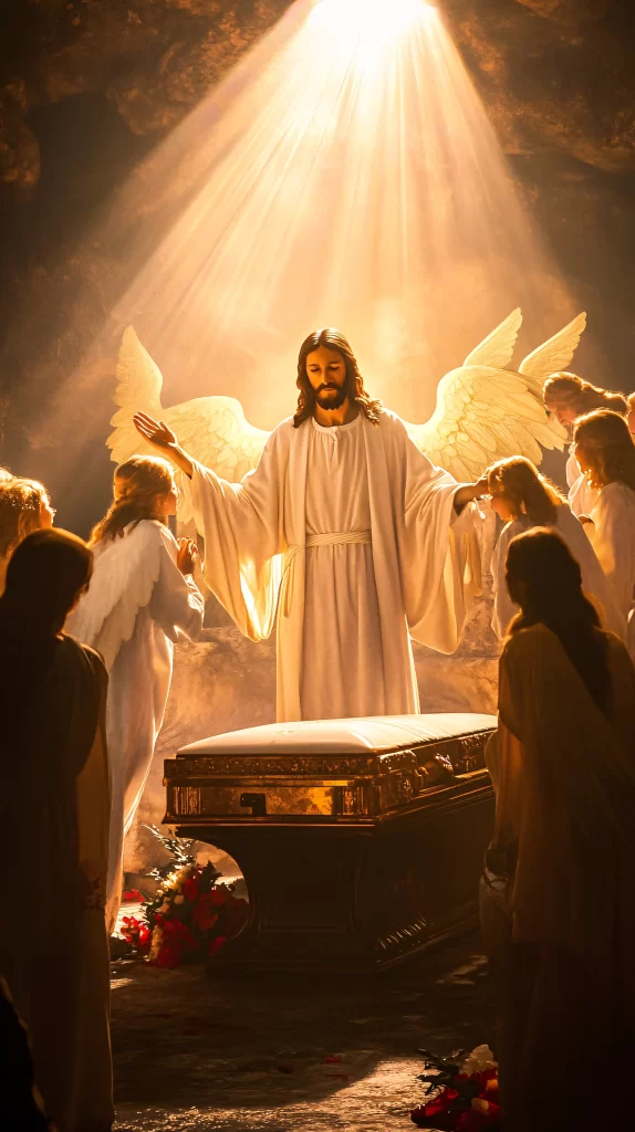 Resurrection Golden Light Angels Tomb