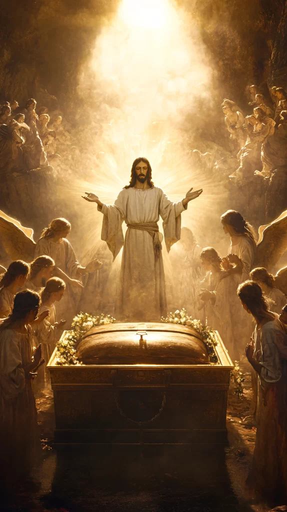 Resurrection Golden Light Angels Tomb