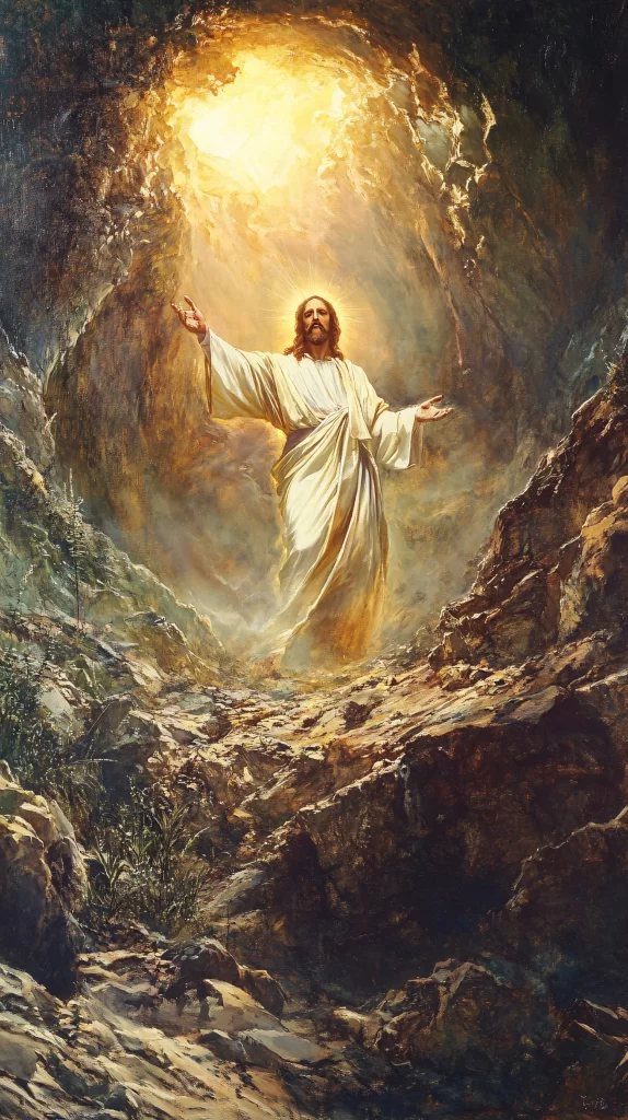 Resurrection Radiant Light Cave Jesus