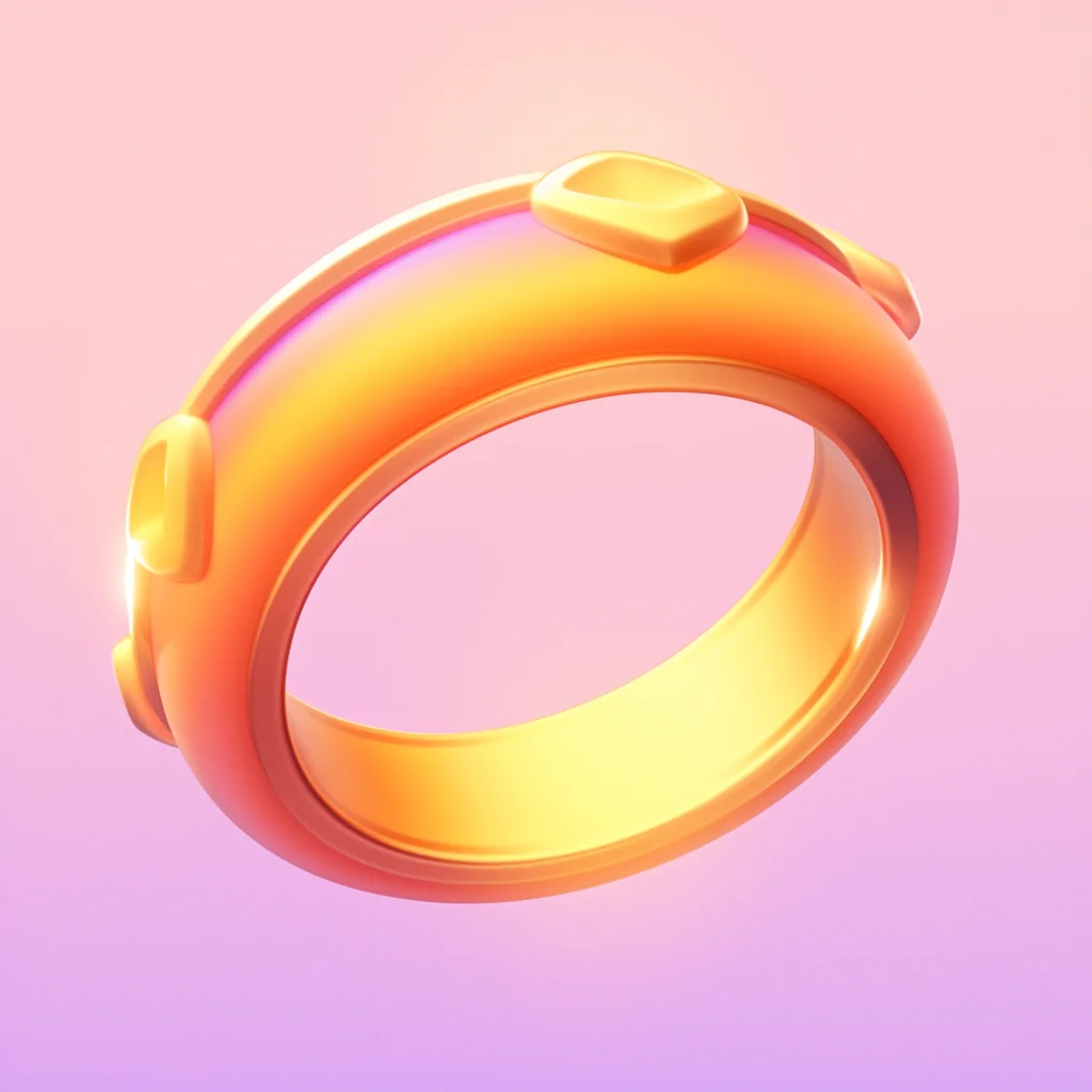 ring golden 3D icon game cartoon cute lovely