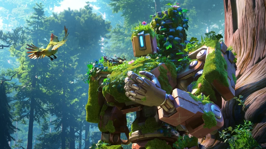 Robot Nature Green Blue Fantasy Adventure
