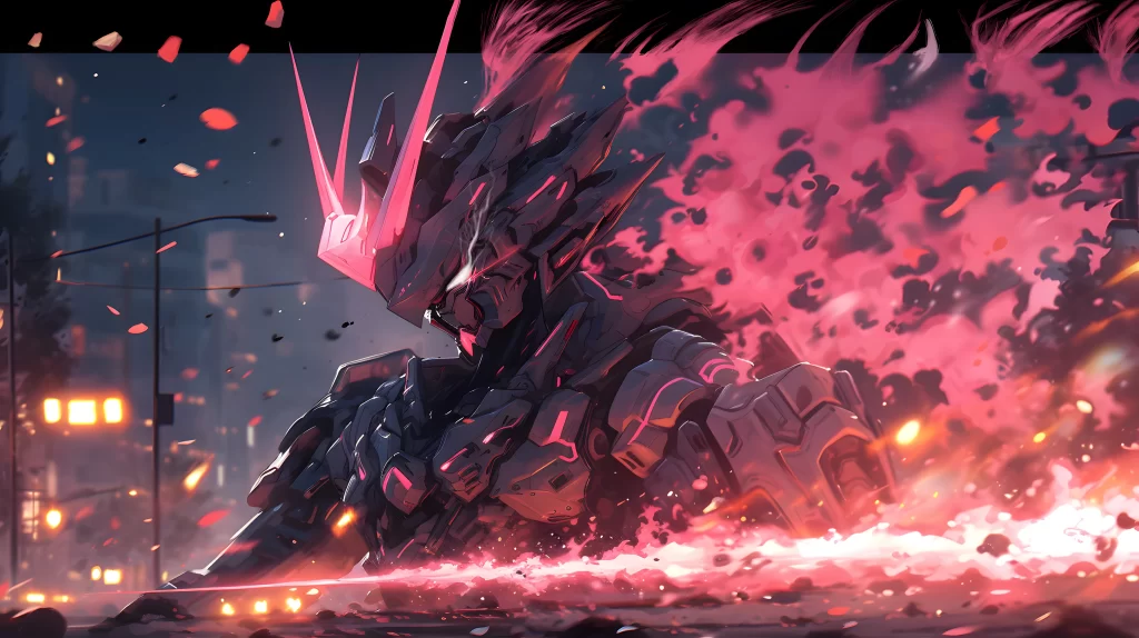 Robot Pink Black Sci Fi Action