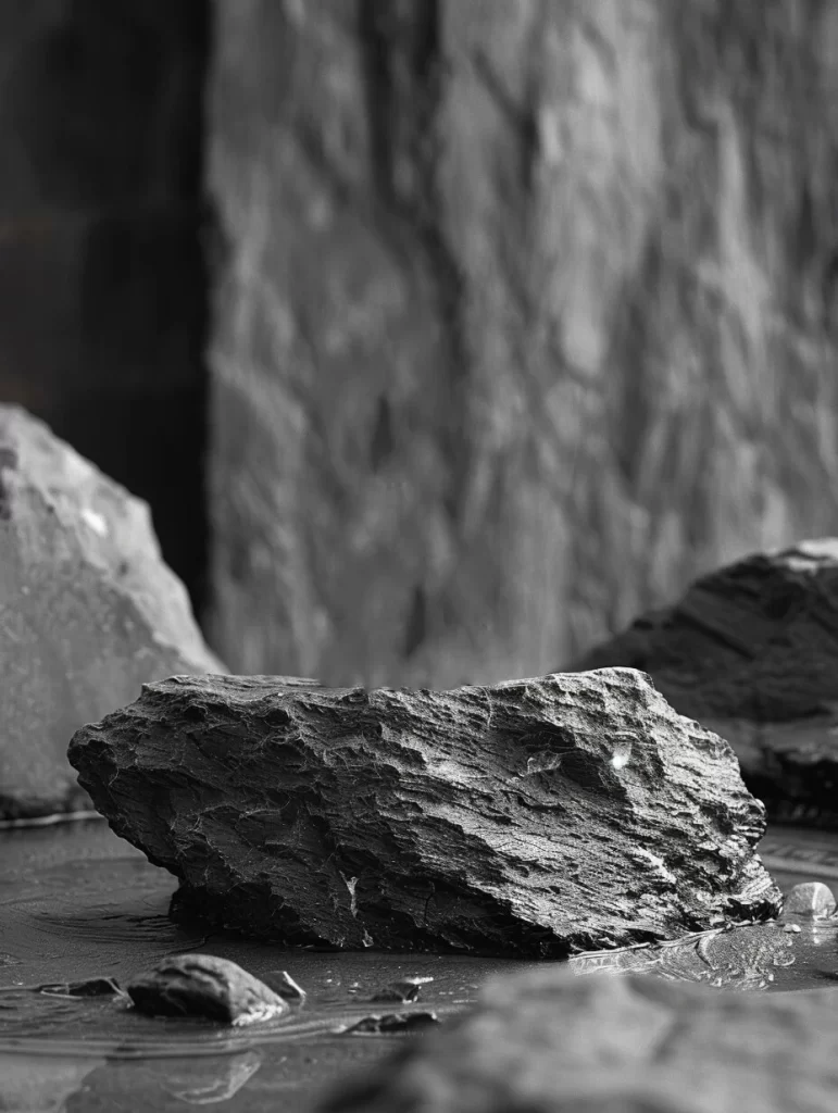 Rocks Grayscale Textured Natural Monochrome