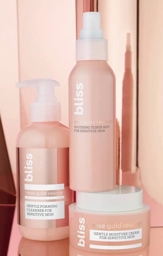 Rose Gold Skincare Bottle Pump Dispenser Soothing Toner Mist