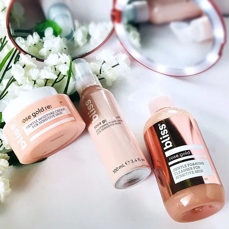 Rose Gold Skincare Bottle Pump Dispenser Sensitive Skin