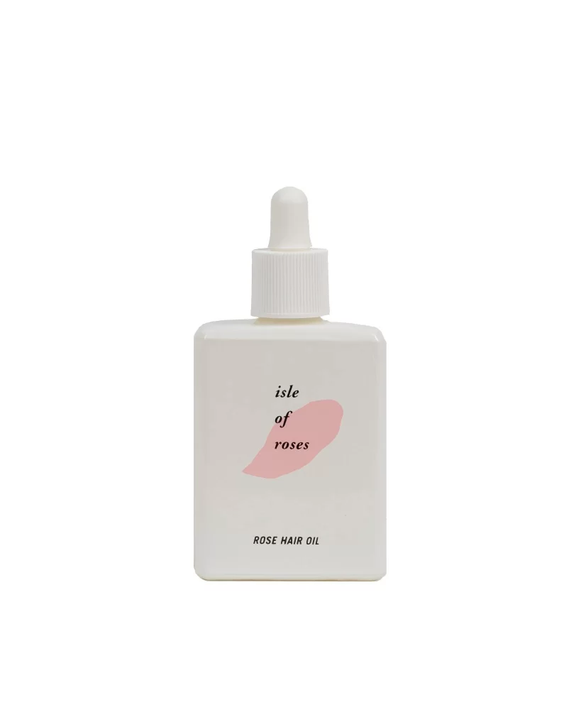 Rose Hair Oil Bottle White Simple Design Haircare