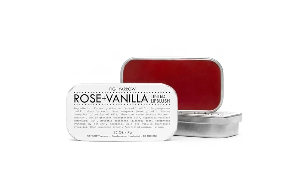 Fig Yarrow Rose Vanilla Tinted Lip Blush Packaging