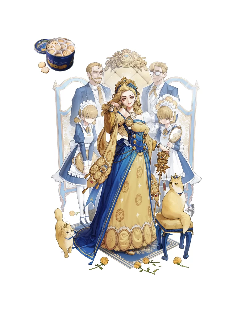 Royal Character Golden Dress Blue Robe