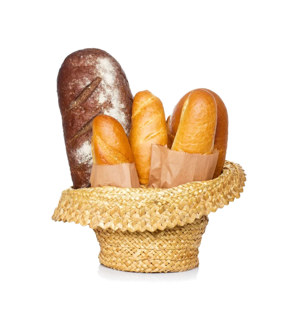 Rustic Loaf Artisan Baguettes Paper Wrapped Basket
