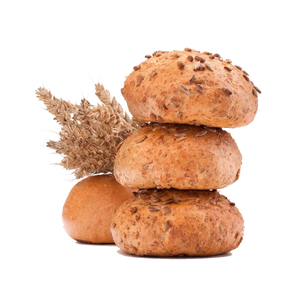 Rye Bread Seed-Encrusted Round Loaves Wheat Stalks
