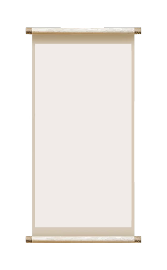Scroll White Beige Traditional Asian
